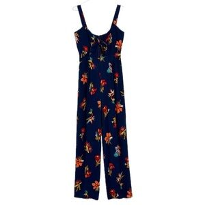 Madewell Navy Plumeria Cutout Jumpsuit